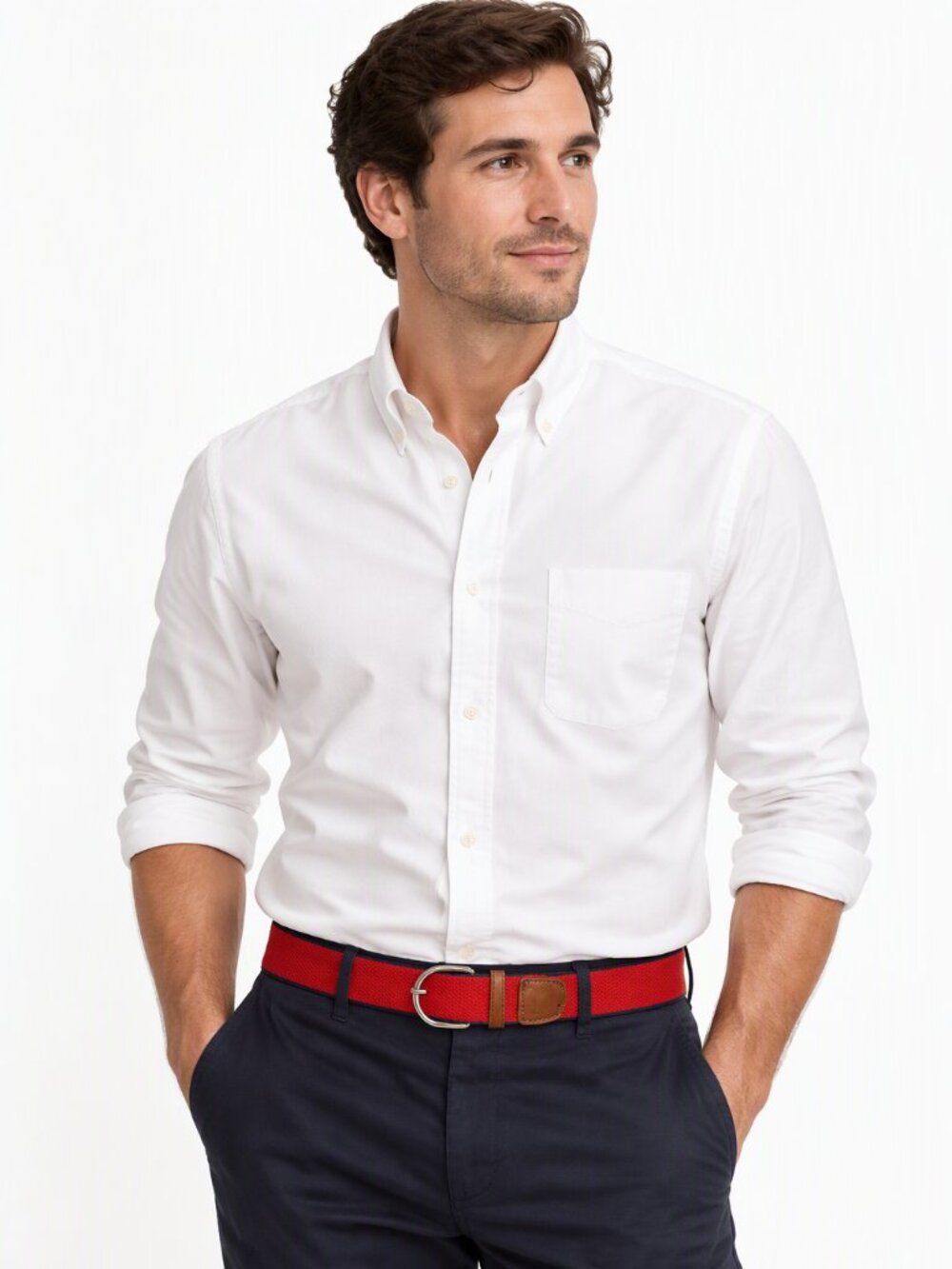 Bulliant Men's Braided Woven Stretch Belt Red Adjustable Expands up to 37" New